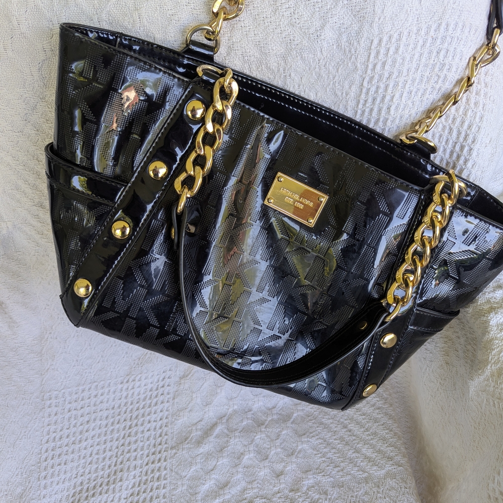 Michael Kors Black and Gold Designer Women's Bag